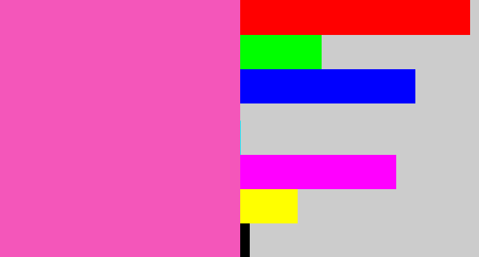 Hex color #f456ba - bubble gum pink