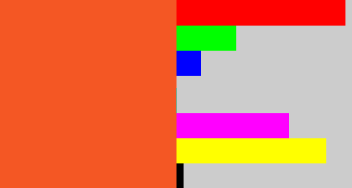 Hex color #f45724 - reddish orange