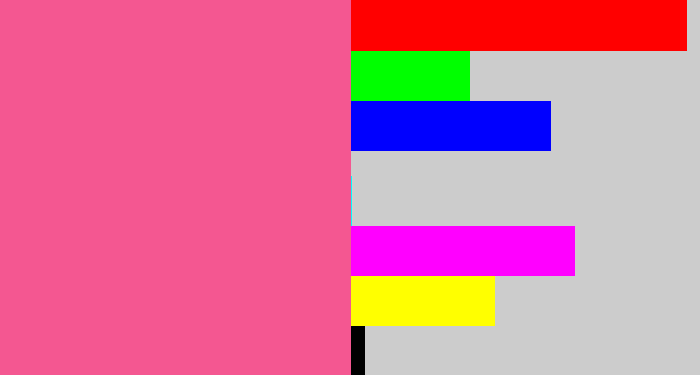 Hex color #f45791 - medium pink