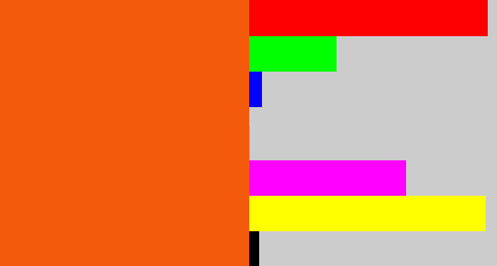 Hex color #f45a0c - bright orange