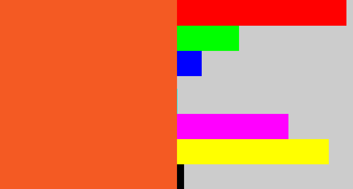 Hex color #f45a23 - reddish orange