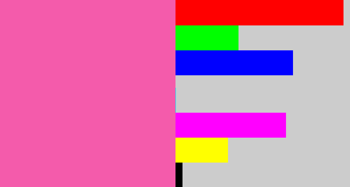 Hex color #f45bab - bubble gum pink