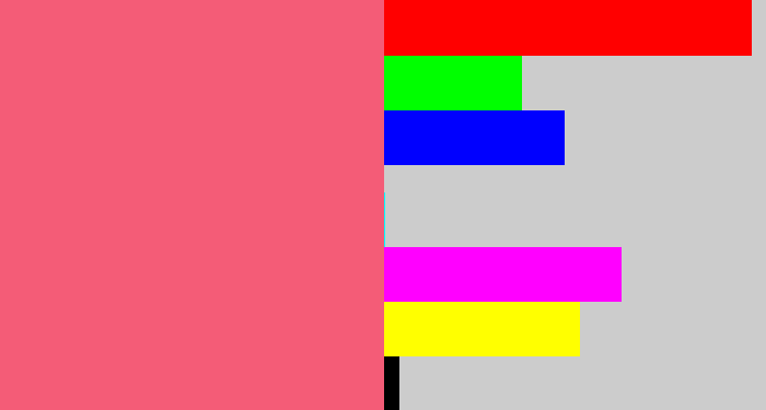 Hex color #f45c77 - warm pink