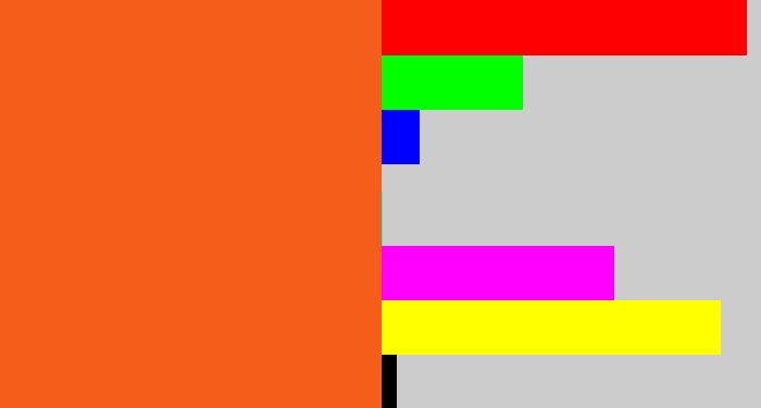 Hex color #f45e1a - reddish orange