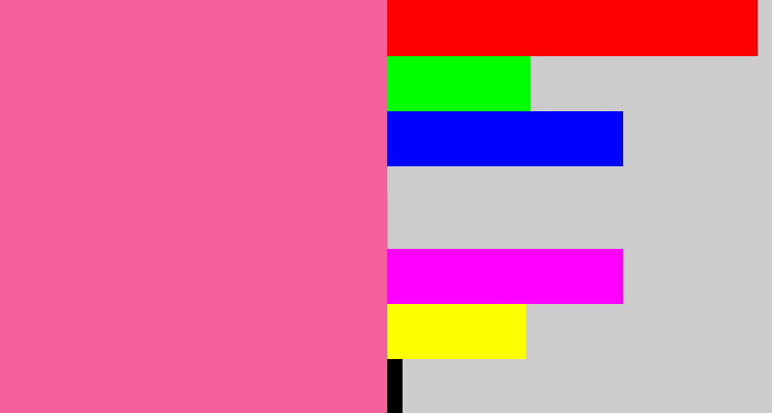 Hex color #f45f9c - medium pink