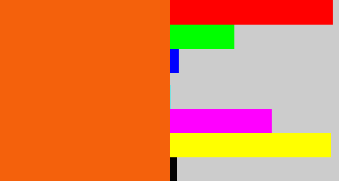 Hex color #f4610c - bright orange