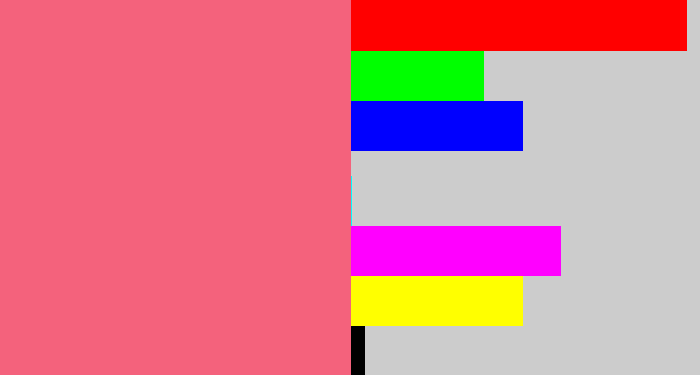 Hex color #f4627c - warm pink