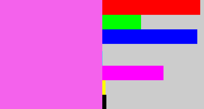 Hex color #f462ec - candy pink
