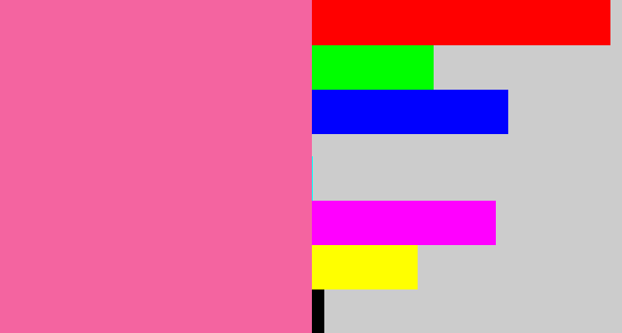 Hex color #f464a0 - medium pink