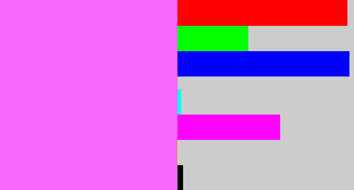 Hex color #f467f8 - light magenta