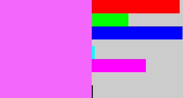 Hex color #f467fc - violet pink