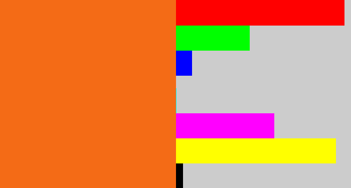 Hex color #f46b16 - orange
