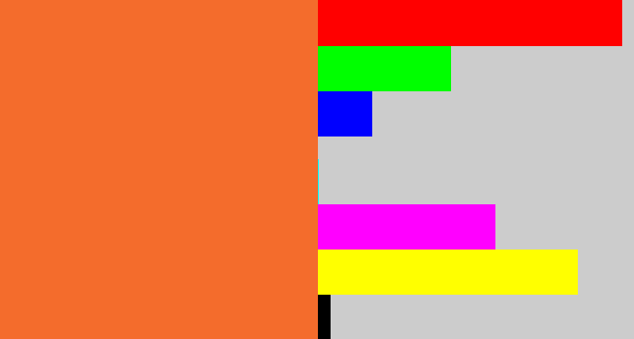 Hex color #f46c2c - dusty orange