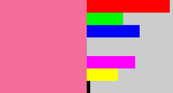 Hex color #f46c9b - medium pink