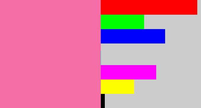 Hex color #f46da4 - bubble gum pink