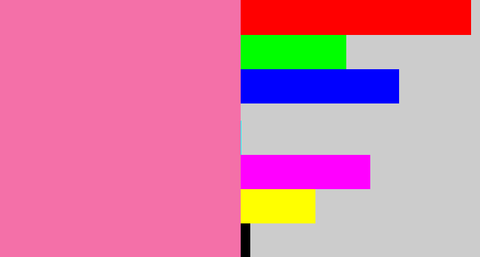 Hex color #f470a8 - bubble gum pink