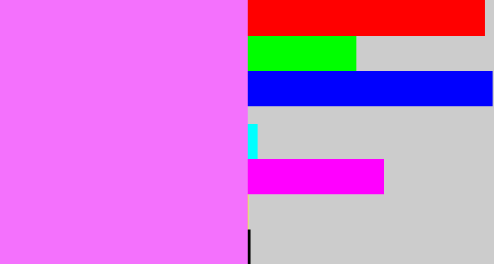 Hex color #f471fd - violet pink