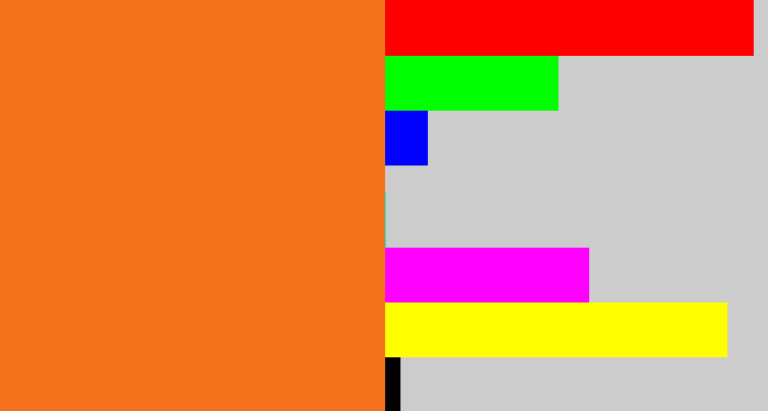 Hex color #f4721c - orange