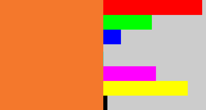 Hex color #f4782c - dusty orange