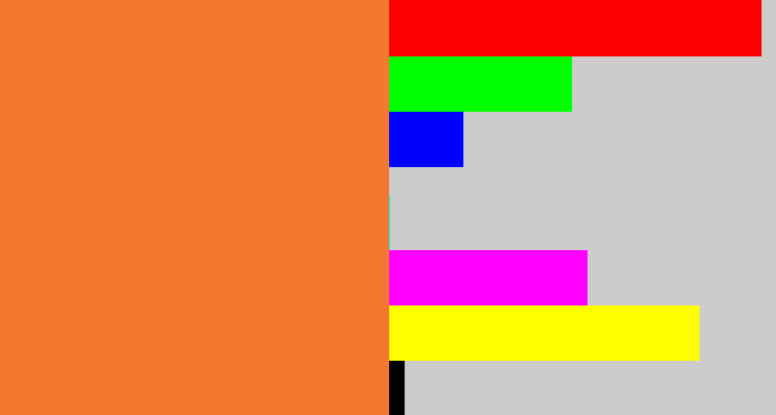 Hex color #f47830 - dusty orange