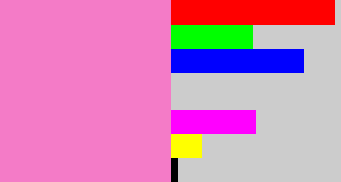 Hex color #f47bc7 - bubblegum pink