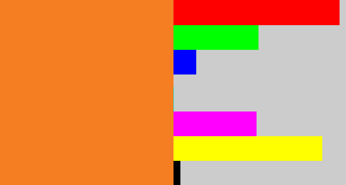 Hex color #f47e21 - dusty orange