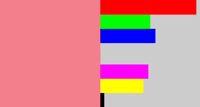 Hex color #f47f8c - blush pink