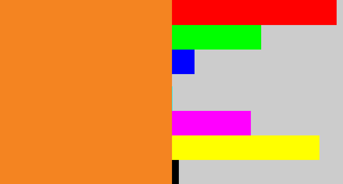 Hex color #f48421 - dusty orange