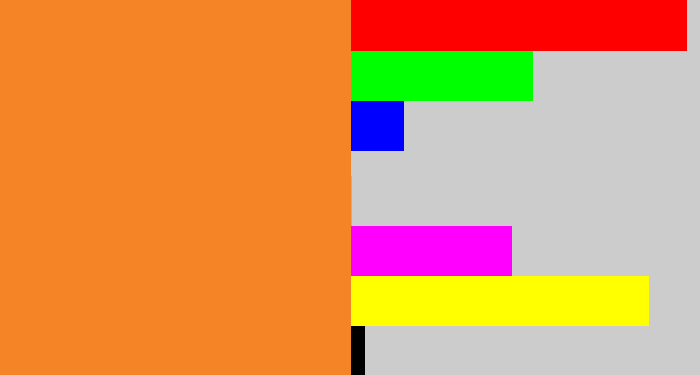 Hex color #f48425 - dusty orange