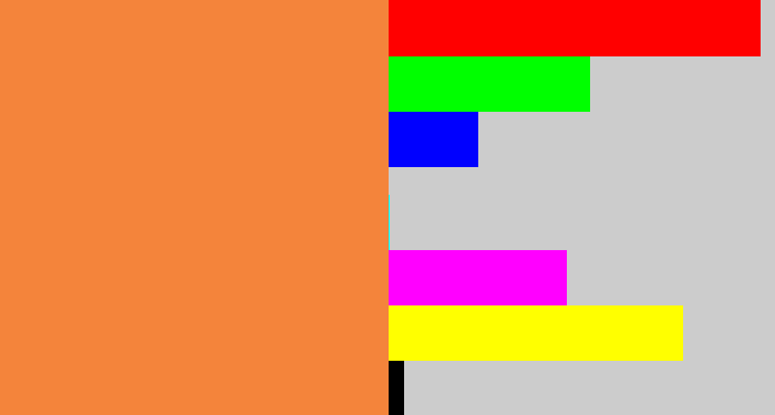 Hex color #f4843b - dusty orange