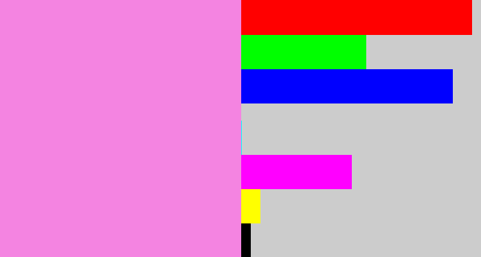 Hex color #f484e1 - purply pink