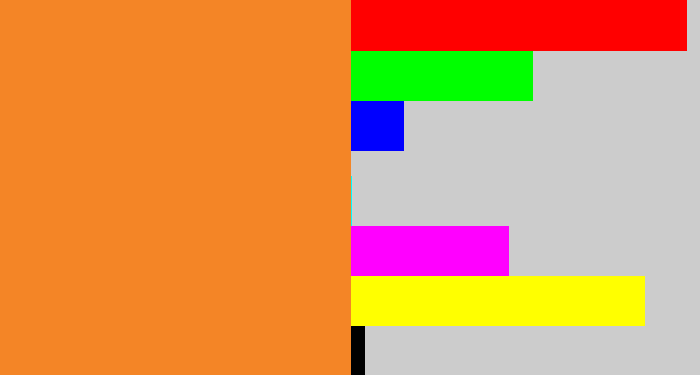 Hex color #f48526 - dusty orange