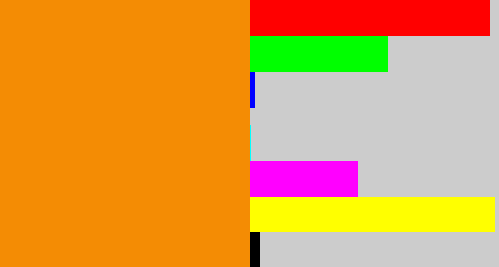 Hex color #f48c04 - tangerine