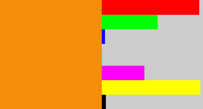 Hex color #f48d08 - tangerine
