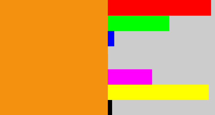 Hex color #f4910f - tangerine
