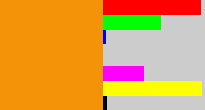 Hex color #f49208 - tangerine