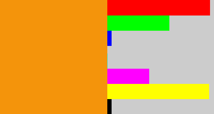 Hex color #f4940b - tangerine