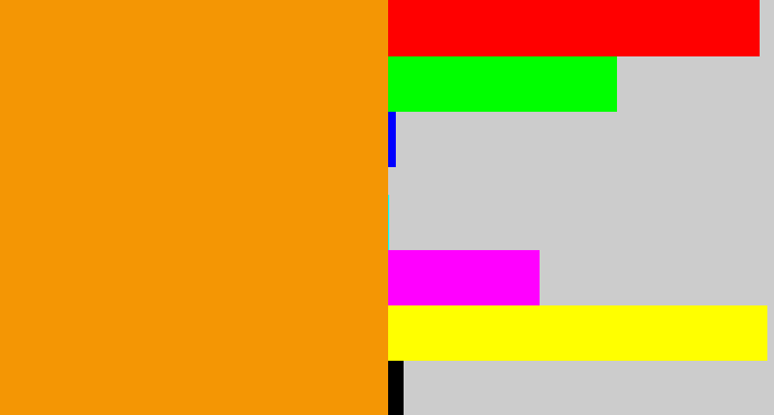 Hex color #f49604 - tangerine