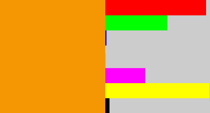 Hex color #f49702 - tangerine