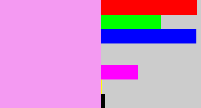 Hex color #f49af2 - purply pink