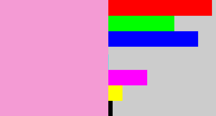Hex color #f49bd4 - powder pink