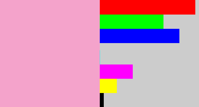 Hex color #f4a3cb - powder pink