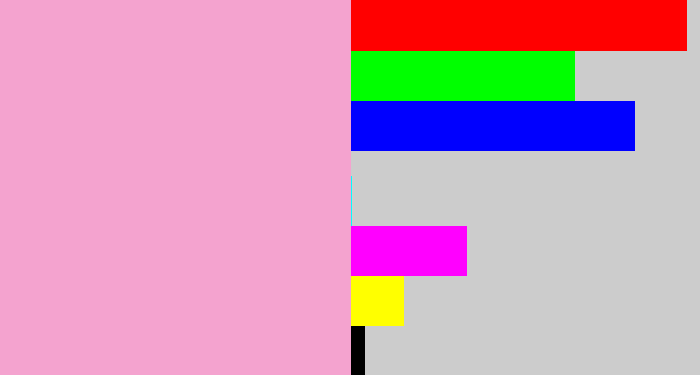 Hex color #f4a3cf - powder pink