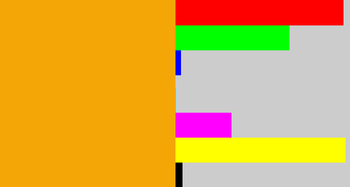 Hex color #f4a607 - yellow orange