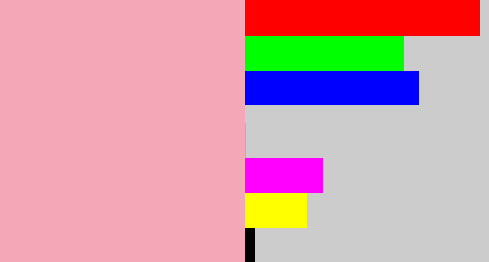 Hex color #f4a7b6 - soft pink