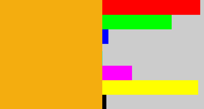 Hex color #f4ad0f - squash