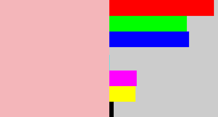 Hex color #f4b6ba - soft pink
