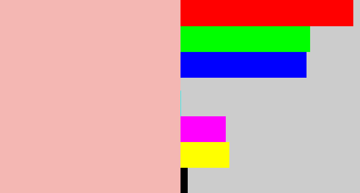 Hex color #f4b7b3 - soft pink