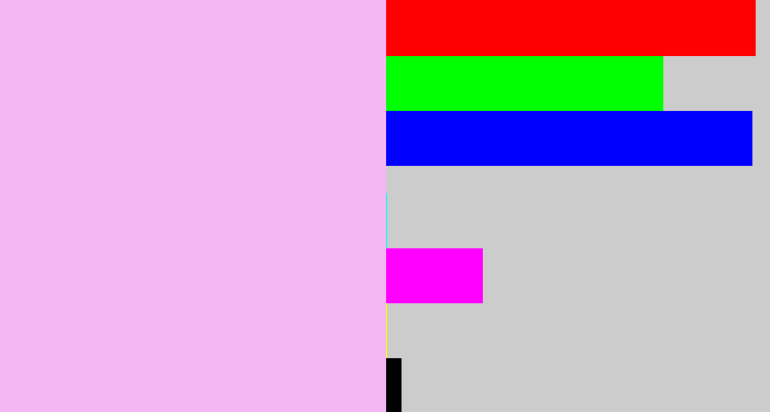 Hex color #f4b7f3 - light lavendar
