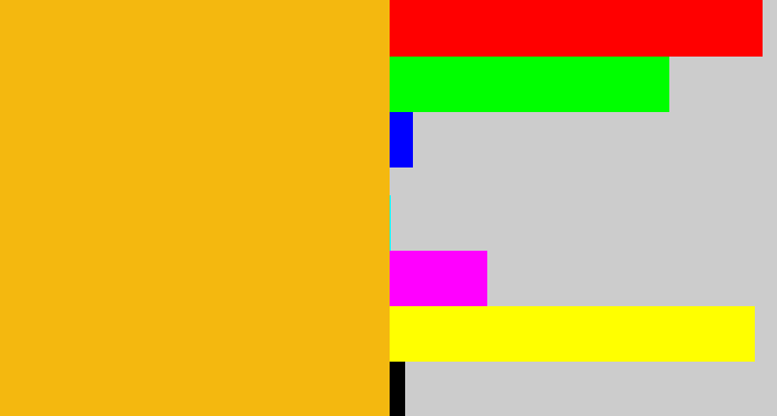 Hex color #f4b80f - golden rod